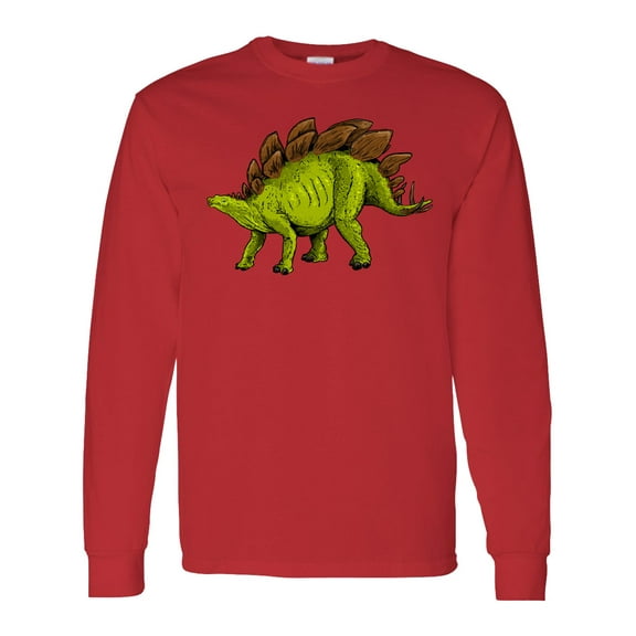 Inktastic Smiling Stegosaurus Long Sleeve T-Shirt