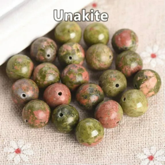 U8MO Natural Stone Round 4mm 6mm 8mm 10mm 12mm Loose Gemstone Beads For DIY Bracelet-Unakite-4mm 50pcs