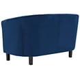 thumbnail image 6 of Modern Contemporary Urban Design Living Room Lounge Club Lobby Armchair and Loveseat Sofa Set, Velvet Fabric, Navy Blue, 6 of 6