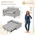 thumbnail image 5 of Bellemave Sleeper Sofa Bed 3-in-1 Convertible Couch with Pullout Bed, Futon 2-Seater Loveseat with Toss Pillows and Storage Pockets, 3 Level Adjustable Backrest Sofa for Living Room （Gray）, 5 of 8