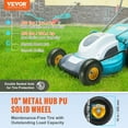 thumbnail image 2 of Solid PU Run Flat Tire Wheel 10 Inch 2 Pack 400 lbs Dynamic Load 450 lbs Static Load Flat Free Tubeless Tire for Hand Truck Utility Cart Dolly Garden Trailer, 2 of 6