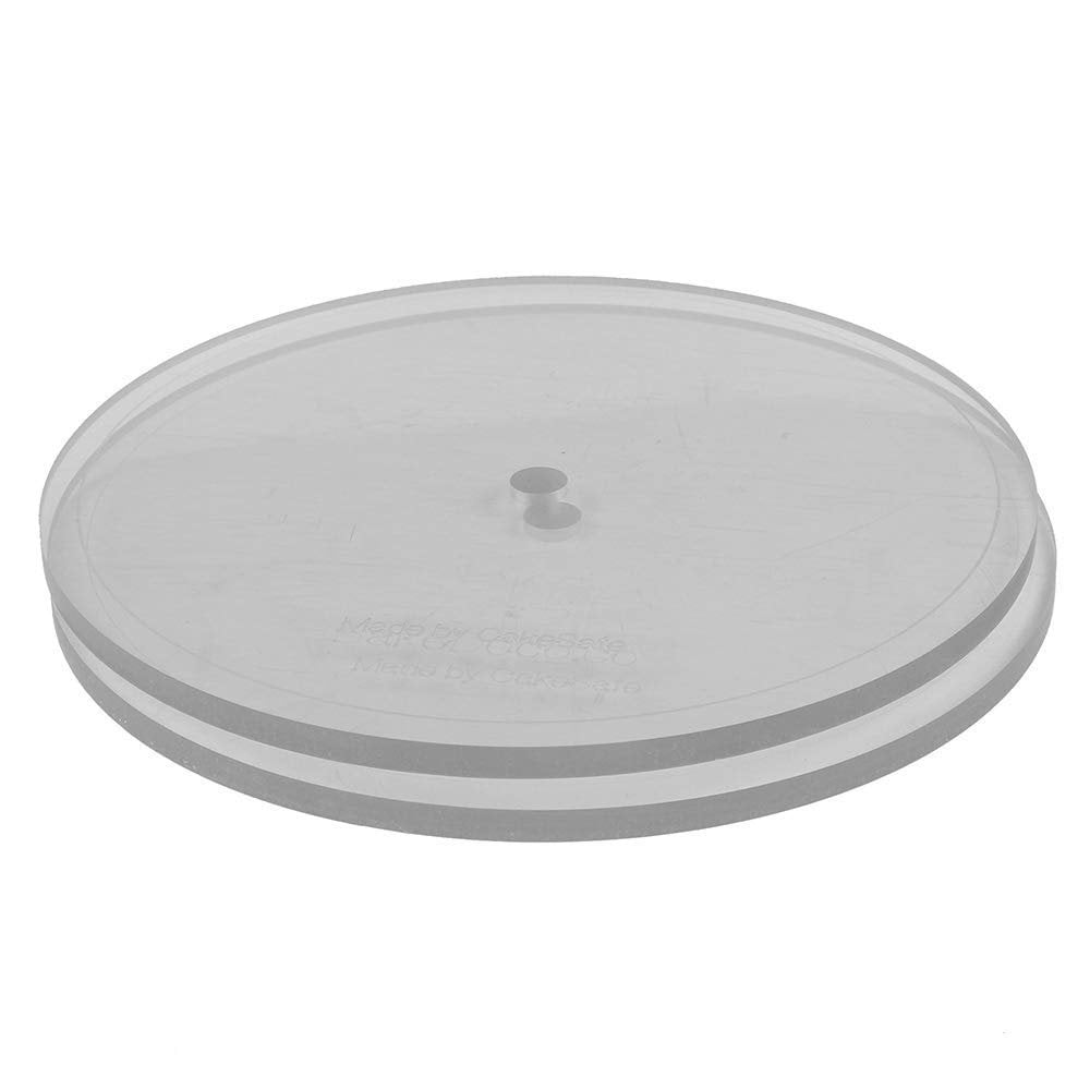 CakeSafe Set of 2 Round Acrylic Disks with Center Hole and 1/4 Inch Border, Total Diameter 8-1/4 Inch