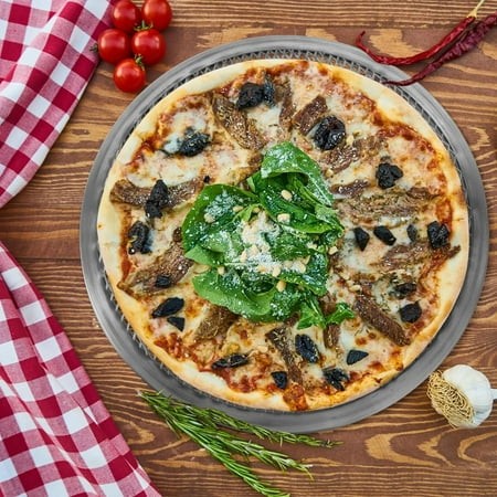 

Thickened Stainless Steel Perforated Pizza Pan Round Shape Ideal Baking Screen For Pizzas trays for organizing decorative