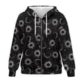 thumbnail image 4 of FOR U DESIGNS Black Galaxy Zipper Hooded Sweatshirts for Women Loose Fit Hoodie Size L Oversized Hoodies Long Fall Jackets for Women Activewear Long Sleeve Drawstring Tops, 4 of 7