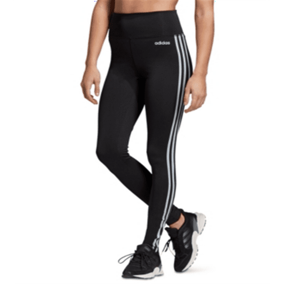 Adidas Women's Design 2 Move 3 Stripe High Rise Leggings Black Size XX-Small