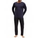 thumbnail image 2 of INSPIRAR CHIC Conjunto de Pijamas de 2 Piezas de Manga Larga con Cuello Redondo Casual con Patrón de Rayas L Azul Oscuro, 2 of 6