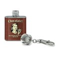 thumbnail image 2 of Chocolate More Satisfying Than Any Man Will Ever Be Funny Humor Retro Stainless Steel 1oz Mini Flask Key Chain, 2 of 4