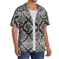 thumbnail image 2 of PAYOHTO Texture Snake Skin Mens Hawaiian Casual Short-sleeved Shirt Tropical Summer Beach Button Down Shirts, 2 of 7