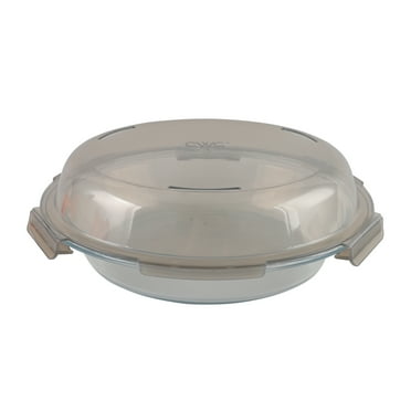 Cook With Color Glass Pie Dish with Lid, 9-Inch, BPA-Free Borosilicate, Microwave & Dishwasher Safe