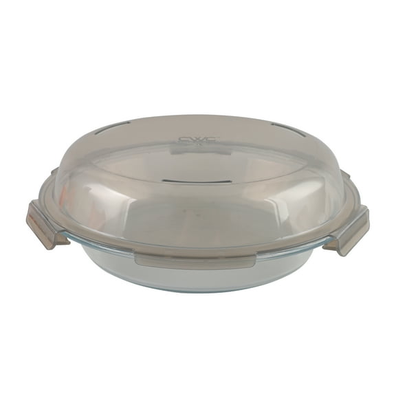 Cook With Color Glass Pie Dish with Lid, 9-Inch, BPA-Free Borosilicate, Microwave & Dishwasher Safe