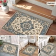 thumbnail image 5 of 2x3 Ft Entryway Area Rug, Southwestern Boho Blue Kitchen Rug Runner Washable Floor Mat, Ethnic Geometric Rustic Non Slip Indoor Door Mat Throw Carpet for Bathroom Living Room Bedroom, 5 of 8