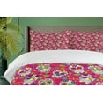 thumbnail image 4 of Ambesonne Sugar Skull Duvet Cover Sets, Cultural Ornaments Head, 2-King, Multicolor, 4 of 7