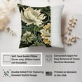 thumbnail image 2 of Ethan Taylor Botanical Throw Pillow Soft Cushion Cover 'William Morris Floral Pattern II Modern Cottage and Cottagecore' Pattern Decorative Square Accent Pillow Case, 18x18 Inches, Green, Yellow, 2 of 5