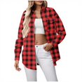 thumbnail image 4 of Sakmal Button Down Blouses for Women Cute Garnet Shirts Plaid Collared Long Sleeve Shirts with Pockets, 4 of 4