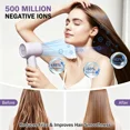 thumbnail image 5 of Purple Ionic High Speed Hair Dryer, 500M Negative Ions, Low Noise Lightweight Blow Dryer with Thermo-Control & Magnetic Nozzle, 5 of 12
