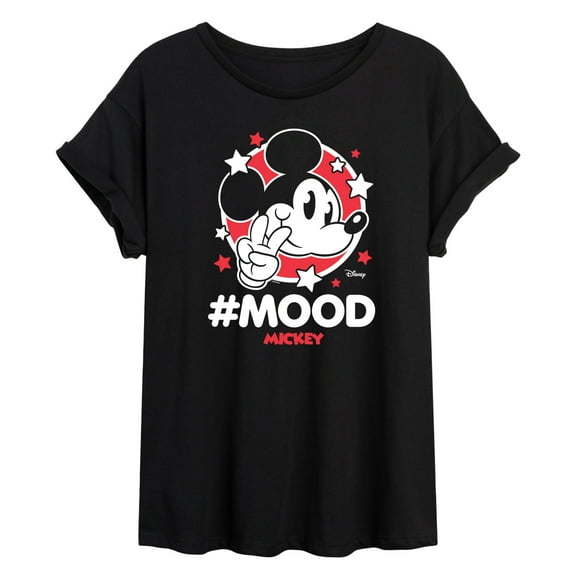 Disney - Mickey Mouse - Hashtag Mood - Juniors Ideal Flowy Muscle T-Shirt