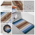 thumbnail image 6 of Blue Brown Bath Mat 3 Piece Bathroom Rug Set, Farmhouse Wood Grain Vintage Vertical Striped Non Slip Bath Rug Contour Mat and Toilet Lid Cover, Absorbent Shower Mats Soft Bath Rugs and Mats Sets, 6 of 8
