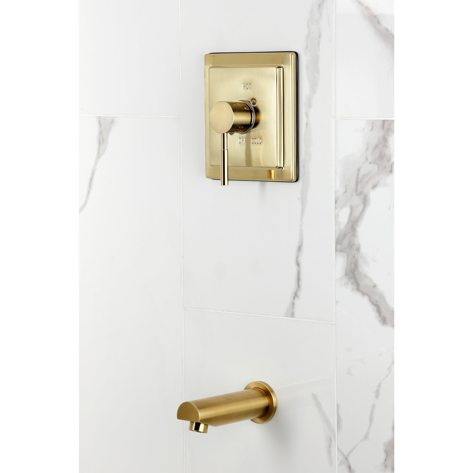Kingston Brass KB8657DLTO Concord Single-Handle Pressure Balanced Tub Faucet in Brushed Brass