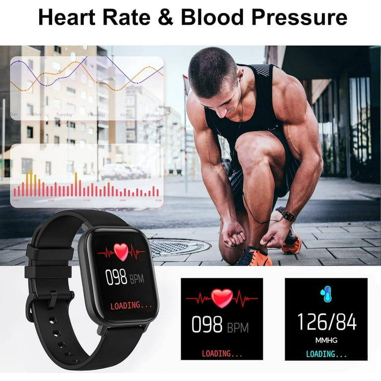 Smart Watch Men Fitness Tracker: 2.0 Touch Screen Mens Smartwatches  Activity Trackers with Bluetooth Call Waterproof Blood Pressure Heart Rate  Oxygen