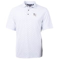 thumbnail image 2 of Men's Cutter & Buck  White Kansas City Royals Virtue Eco Pique Tile Recycled Polo, 2 of 3