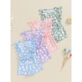thumbnail image 3 of Gupgi Combinaison à Fleurs pour Bébés Filles, Été, à Volants, Sans Manches, Col Rond, Imprimé, Combishort Ceinturé, Short, Barboteuse pour Tout-Petits, 3 of 9