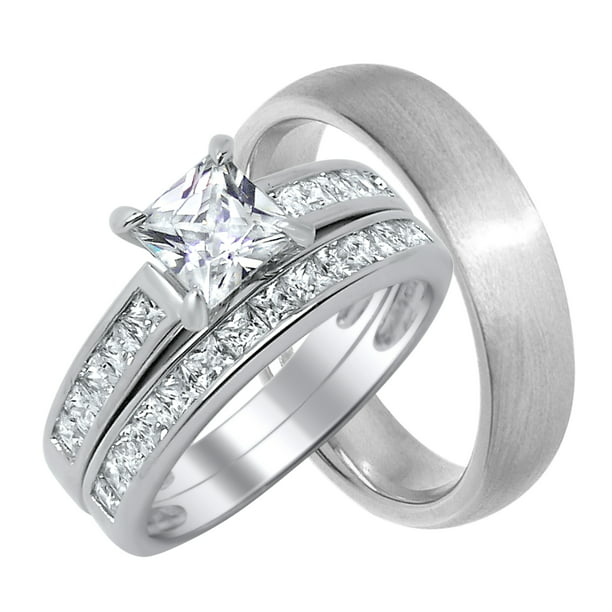 LaRaso & Co - His and Her Wedding Ring Sets Matching Bands for Him and ...