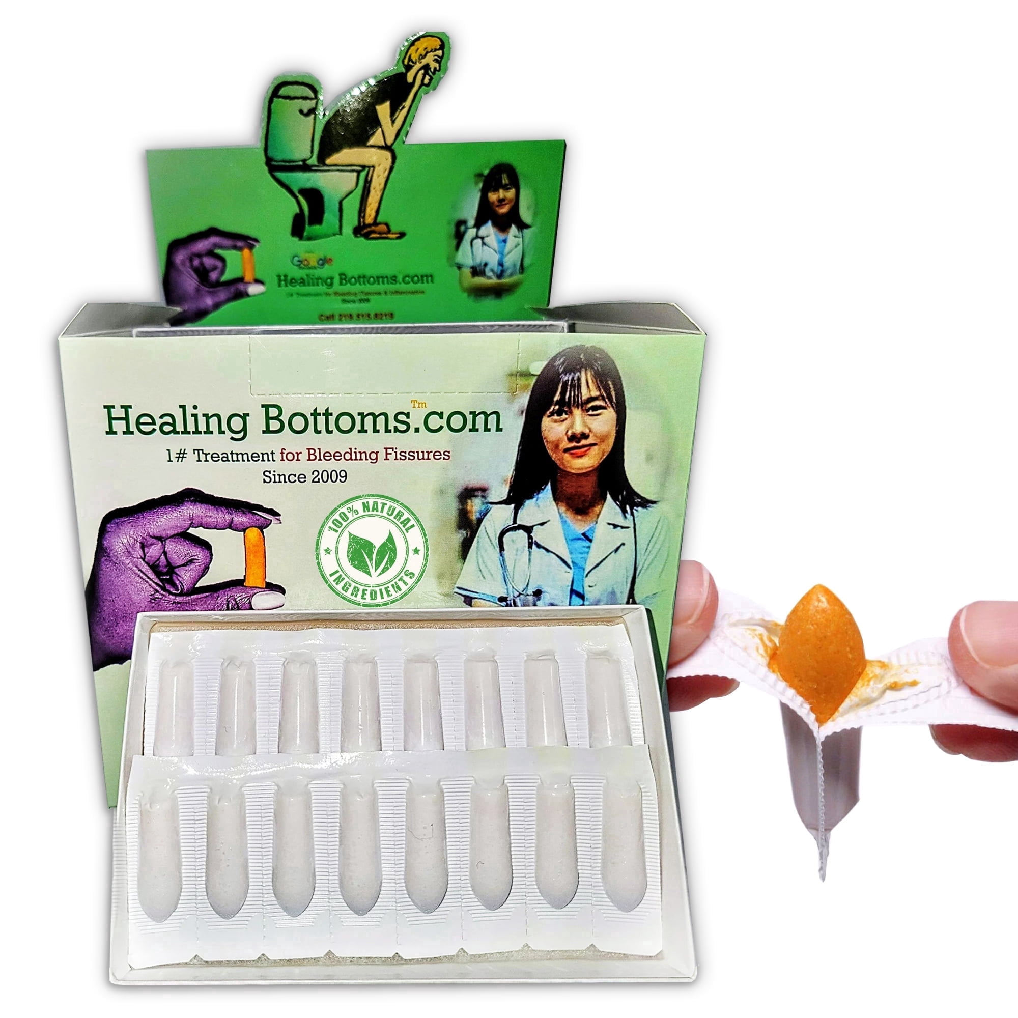 Healing Bottoms, Fissure Medicine, Turmeric Suppository, Inflamed Bleeding Hemorrhoid Medicine