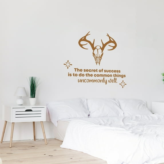 Secret of Success Deer Life Quote Cartoon Quotes Decors Wall Sticker Art Design Decal for Girls Boys Kids Room Bedroom Nursery Kindergarten Home Decor Stickers Wall Art Vinyl Decoration (8x10 inch)