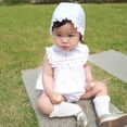 thumbnail image 2 of Mjbaby Newborn Princess Newborn Baby Girl Clothes Kids Birthday Dress Girls Lace Rompers+Hats Baby Clothing Sets Infant Jumpsuit, 2 of 6