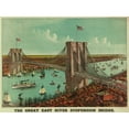 thumbnail image 2 of Unknown 18x15 Gold Ornate Wood Framed with Double Matting Museum Art Print Titled - Brooklyn Bridge, 2 of 4