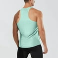 thumbnail image 6 of UVEASISHA Quick Dry Workout Tank Tops for Men Mesh Breathable Muscle Shirts Solid Color Casual Bodybuilding Gym Shirt Stretch Slim Fit Athletic Top Green L, 6 of 10