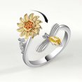 thumbnail image 2 of Dww-sunflower Rotating Ring For Female Anti Stress Anxiety Decompression Sunflower Ring, 2 of 5