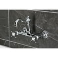 thumbnail image 2 of Kingston Brass KS3251BEX Vintage Double-Handle Wall-Mount Bridge Kitchen Faucet, Polished Chrome, 2 of 7