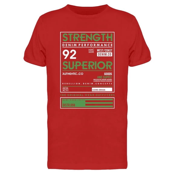 Strenght Denim Performance T-Shirt Men -Image by Shutterstock, Male 3X-Large