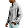thumbnail image 4 of Men's and Big Men's Waffle Knit Long Sleeve Quarter Zip Pullover Henley T-Shirt, 4 of 4