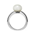 thumbnail image 2 of Women's Welry 9.5-10mm Freshwater Pearl Crisscross Ring in  Sterling Silver W/ Enamel, 2 of 5