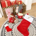 thumbnail image 3 of 1 Pcs Christmas Stockings Christmas Socks with Letters Red and White Christmas Stocking Mini Stockings Christmas Tree Decoration Pendant Candy Bag for Holiday Decor.RedJ, 3 of 7