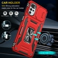 thumbnail image 7 of Dteck For Motorola Moto G Stylus 5G (2022),Magnetic Ring Holder Stand Shockproof Slide Lens Protector Case Cover,Red, 7 of 7