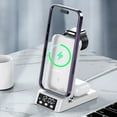 thumbnail image 3 of Wireless Charger Stand High Power Foldable Intelligent Protection Multifunctional Wide Compatibility 3-in-1 Phone Charging Dock Station with Digital Clock Office Supplies, 3 of 10