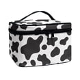 thumbnail image 2 of HELLHERO Cow Spot Print Polyester Makeup Beauty Bag Durable Portable Makeup Brush Bag Beauty Brush Holder Home Travel Office Cosmetic Storage, 2 of 6
