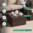 thumbnail image 6 of LazySunsets 8 Pieces Patio Conversation Set, Rattan Wicker Outdoor Sectionals with Fire Pit Table, Off White/Brown, 6 of 9