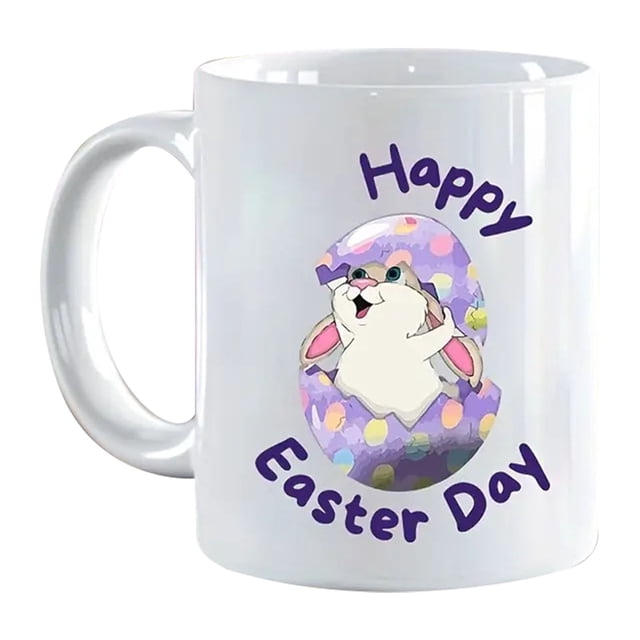 Dsscvnef Easter Bunny Coffee Mug Holiday Funny Ceramic Cup 325ml Colorful Party Tableware for Home School Decorations