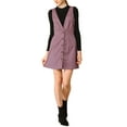 thumbnail image 6 of MODA NOVA Juniors Overall Suspender Check Houndstooth Pinafore Dress, 6 of 6