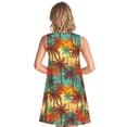 thumbnail image 2 of Bixox Robe Sans Manches à Imprimé Palmiers Hawaïens Colorés pour Femmes avec Poches, Robe Décontractée Longueur Genou pour l'Été-TTG, 2 of 7