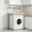 White, variant on Sleek Over the Washer Storage Shelf, 2-Tier Over Washer and Dryer Shelf with Wooden Shelves, Multifunctional Over Laundry Storage Shelf for Laundry Room Organization, Black & White Options