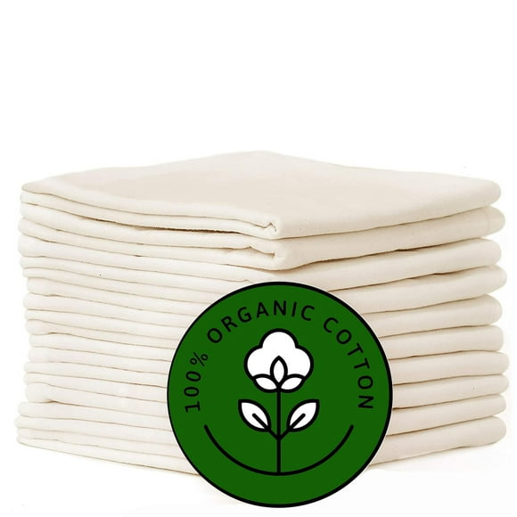 Flour Sack Kitchen Towels |Organic Cotton Blank Towel| Tea Towel Crafting Embroidery|Flat Thick Absorbent Quick Dry | Baking Bread Proofing Breathable Linen Cloth Cover