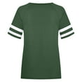 thumbnail image 3 of Plus Size Women's Summer T-Shirts V Neck Raglan Sleeve Color Block Casual Loose Fit Soft Polyester Cotton Blend Tops for Daily Wear Party Machine Washable, 3 of 7