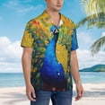 thumbnail image 4 of Haiem Peacocks Printed Hawaiian Shirt for Men - Men’s Casual Beach Summer Shirts - Stretch Fabric with Modern Fit-XX-Large, 4 of 7