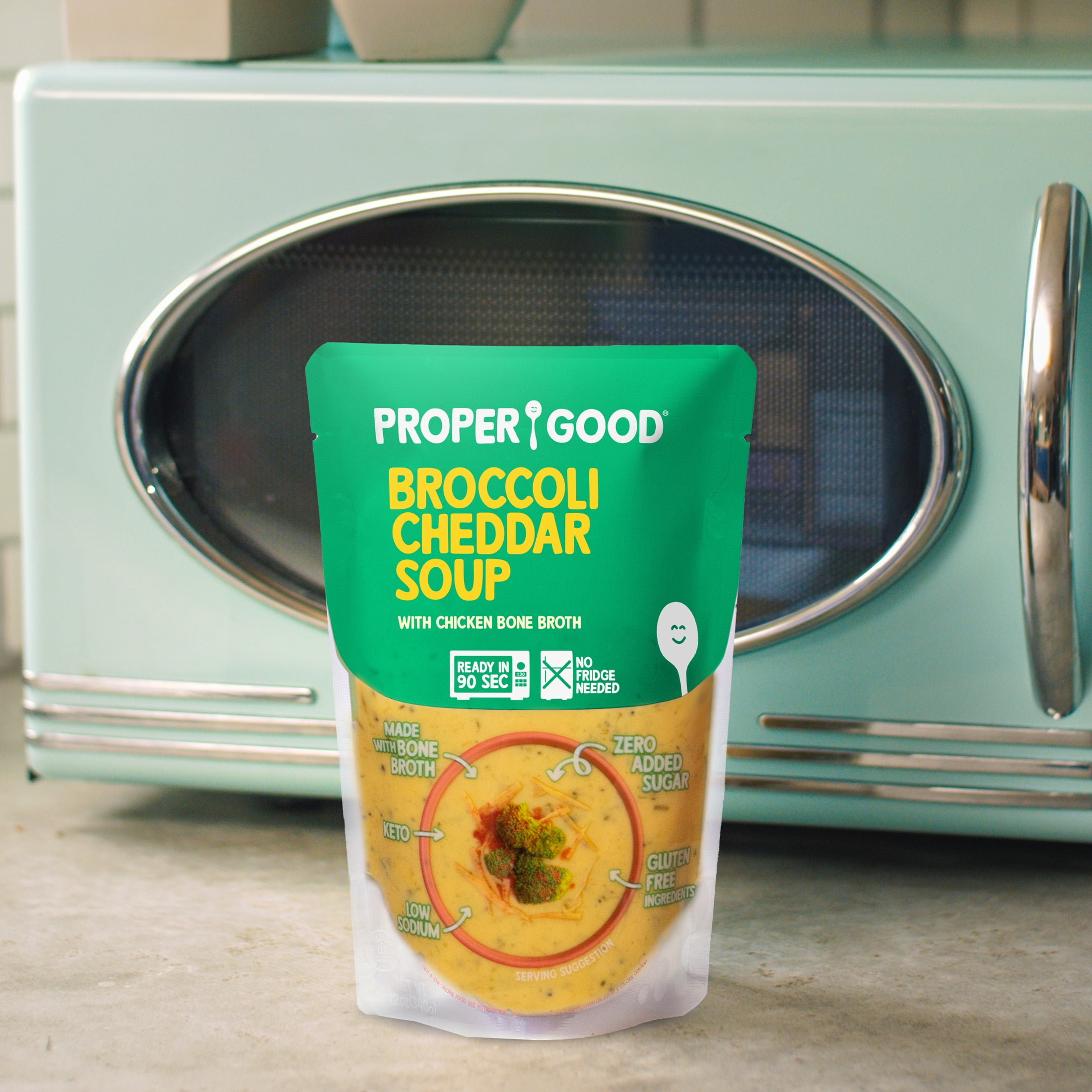 Proper Good Ready to Serve Broccoli Cheddar Soup, 12 oz, Shelf-Stable, 1 Pack