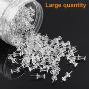 500Pcs Clear Push Pins, Thumb Tack for Wall, Clear Poster Pins for Wall Hangings, Cork Board